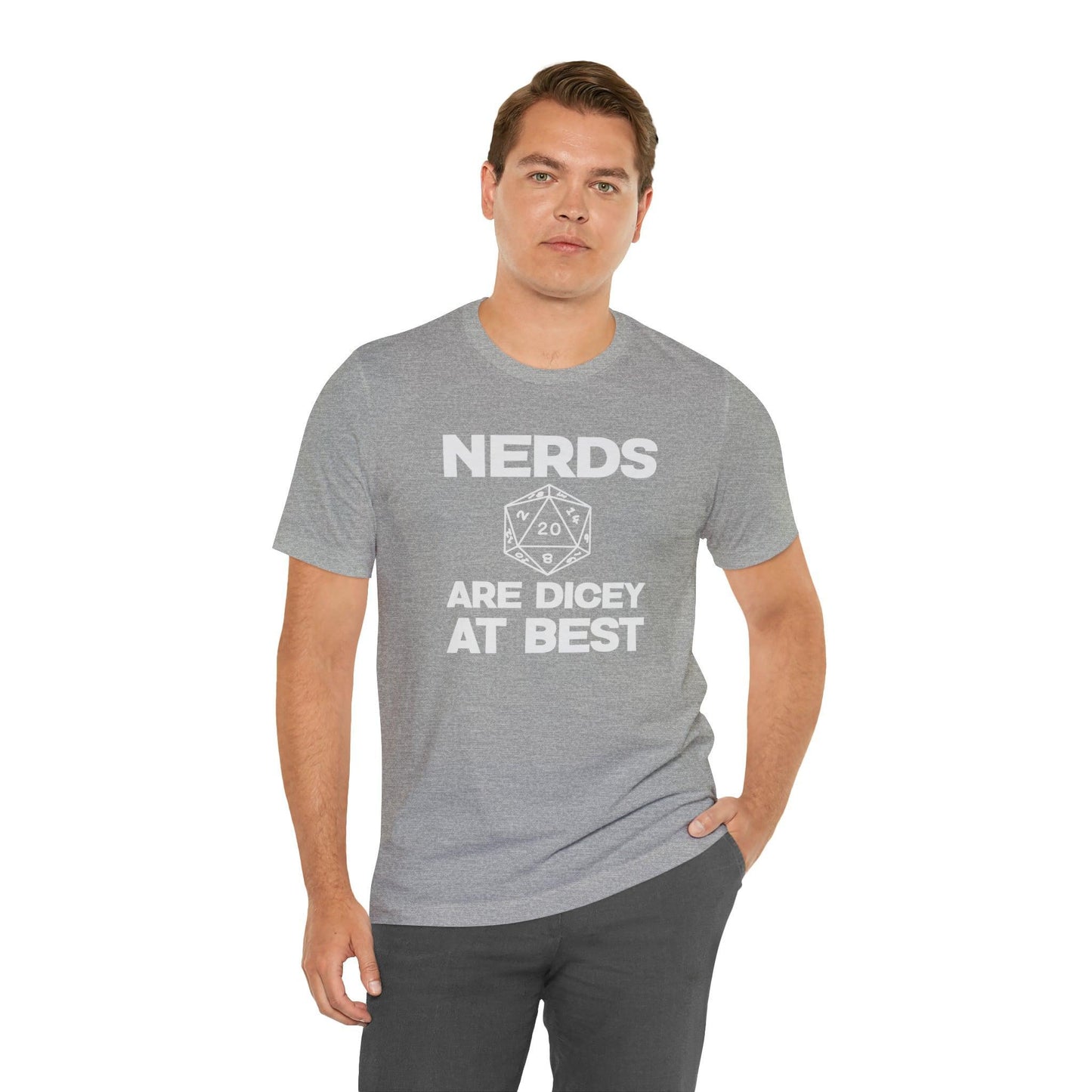 Nerds are Dicey at best | DM shirt | Dungeon Master gift | dnd tshirt | gaming shirt | dungeons and dragons Short Sleeve Tee dice shirt - Plague Miniatures