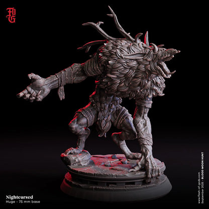 Nightcursed Werewolf | Huge Hybrid Monster Miniature | 75mm Base - Plague Miniatures
