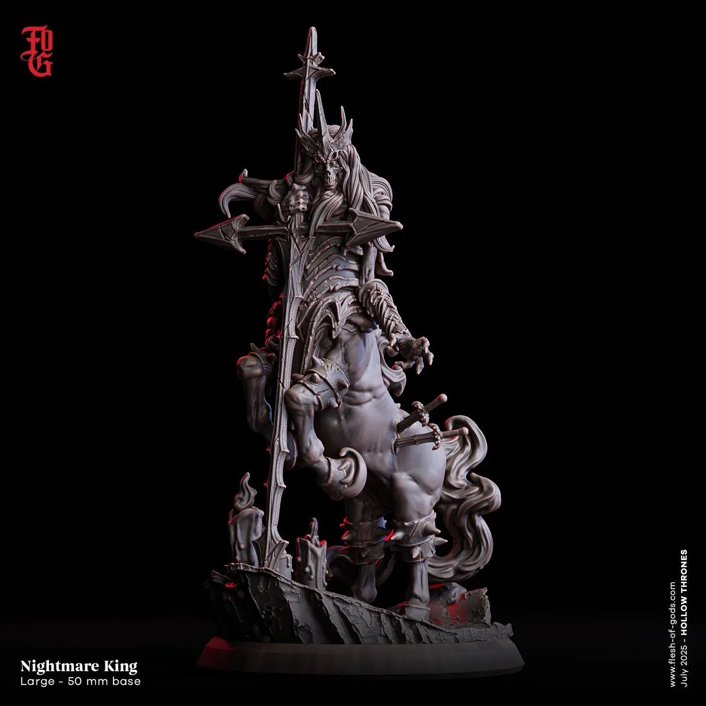 Nightmare King | Undead Centaur Skeleton Monster Miniature | 50mm Base - Plague Miniatures