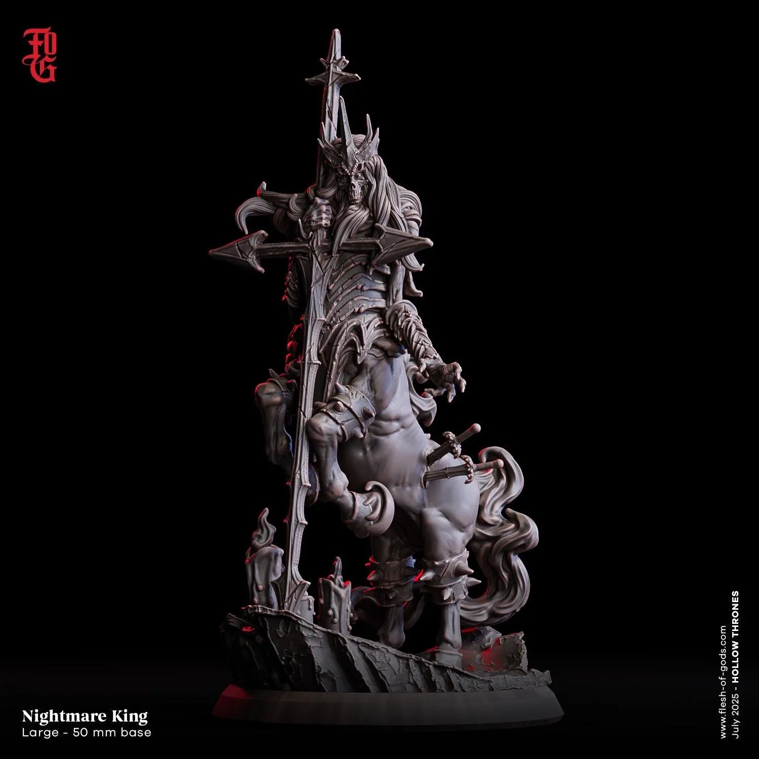 Nightmare King | Undead Centaur Skeleton Monster Miniature | 50mm Base - Plague Miniatures