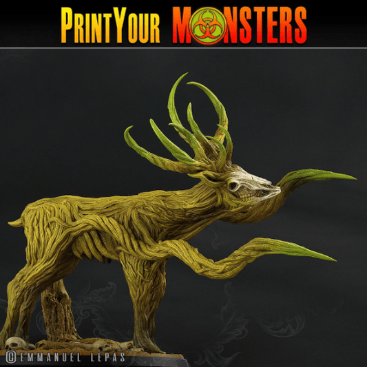 Nightshade Stag Miniature | Horrifying Deer Monster for Tabletop Gaming - Plague Miniatures