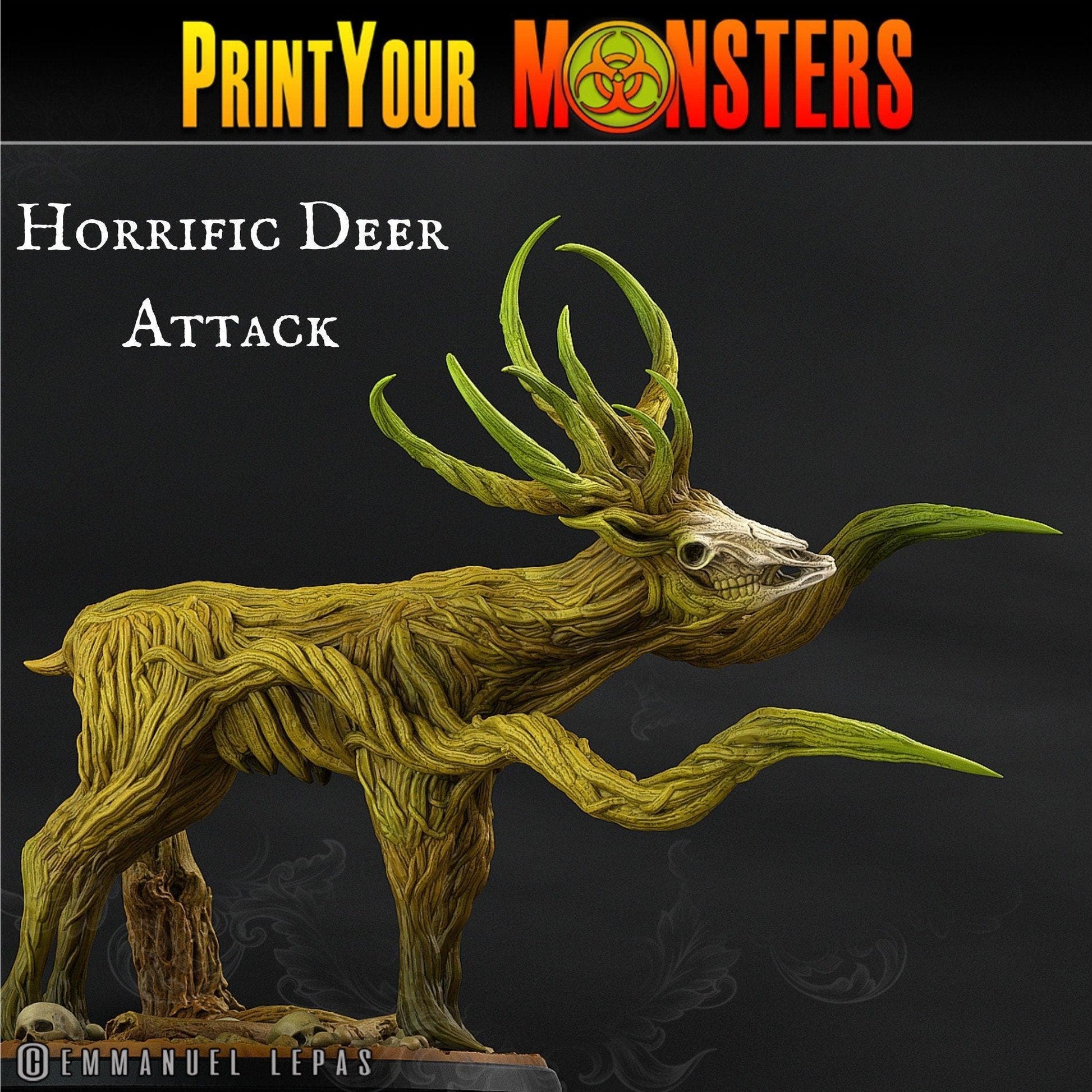 Nightshade Stag Miniature | Horrifying Deer Monster for Tabletop Gaming - Plague Miniatures
