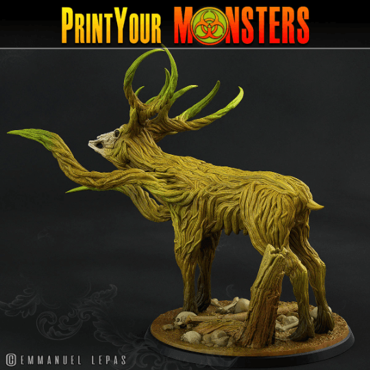 Nightshade Stag Miniature | Horrifying Deer Monster for Tabletop Gaming - Plague Miniatures