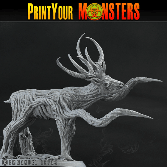 Nightshade Stag Miniature | Horrifying Deer Monster for Tabletop Gaming - Plague Miniatures