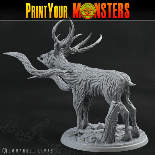 Nightshade Stag Miniature | Horrifying Deer Monster for Tabletop Gaming - Plague Miniatures