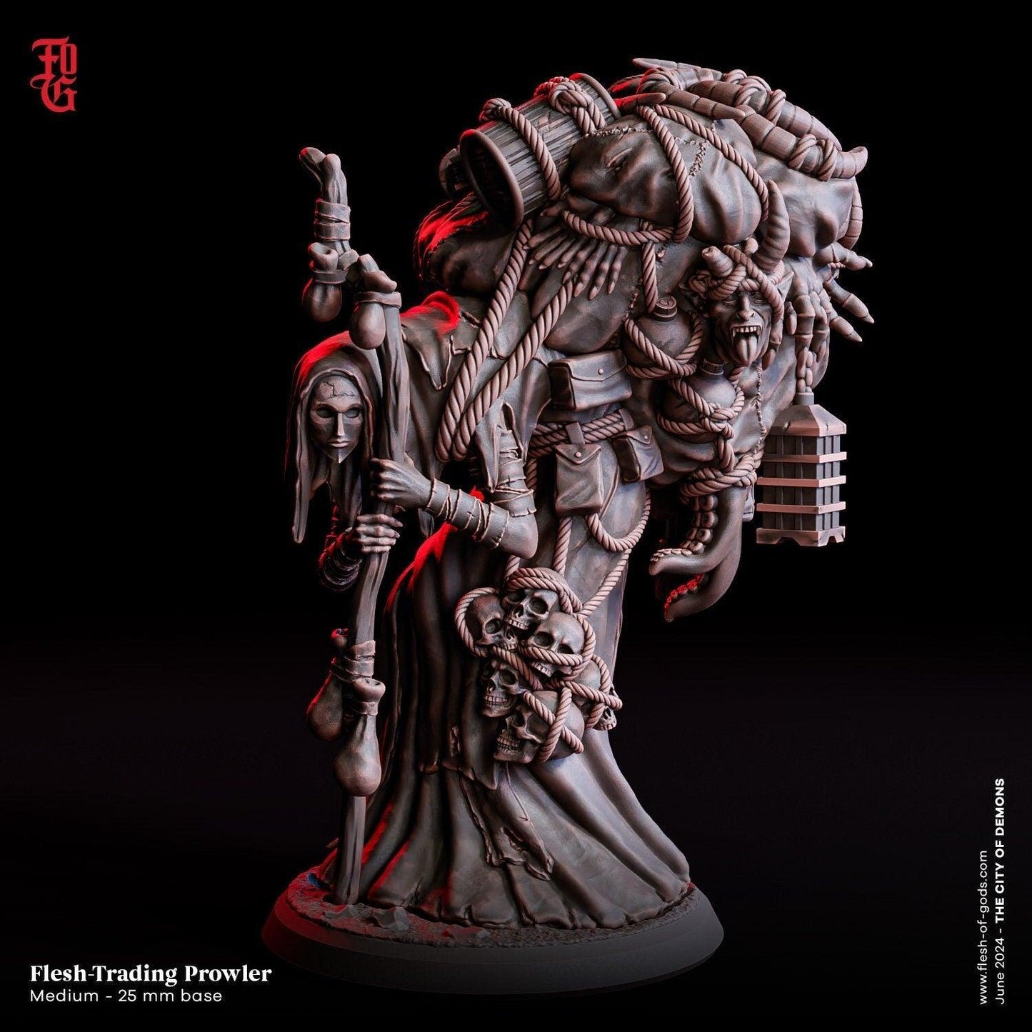 NPC Flesh-Trading Prowler Miniature Monster Miniature Traveler | 32mm Scale 75mm Scale - Plague Miniatures