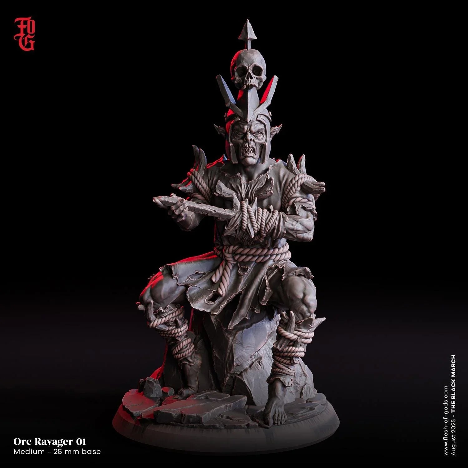 Orc Ravager | Medium Fighter Monster Miniature | 32mm Scale - Plague Miniatures