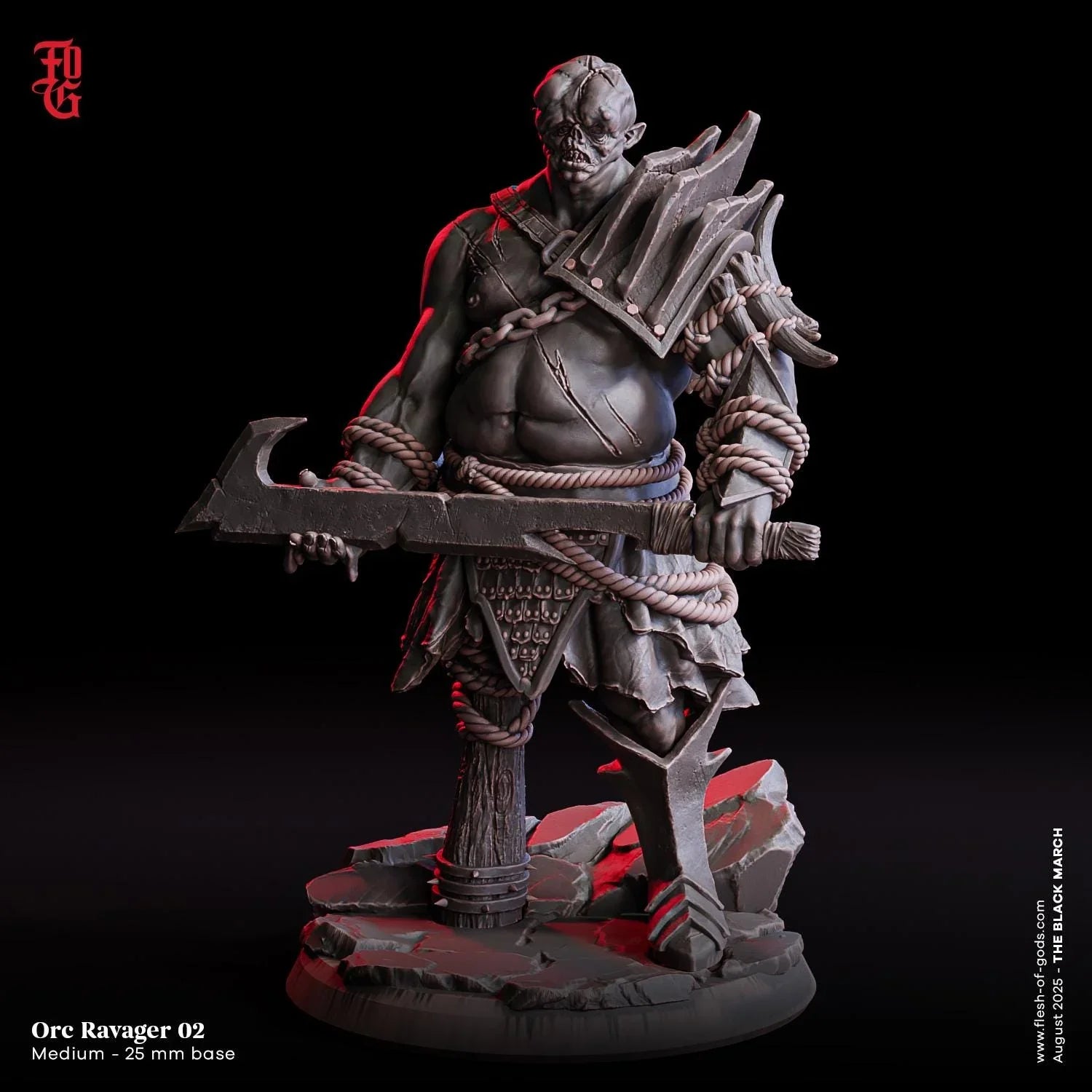 Orc Ravager Raider | Medium Orc Warrior Monster Figurine | 32mm Scale - Plague Miniatures