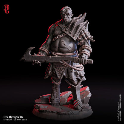 Orc Ravager Raider | Medium Orc Warrior Monster Figurine | 32mm Scale - Plague Miniatures