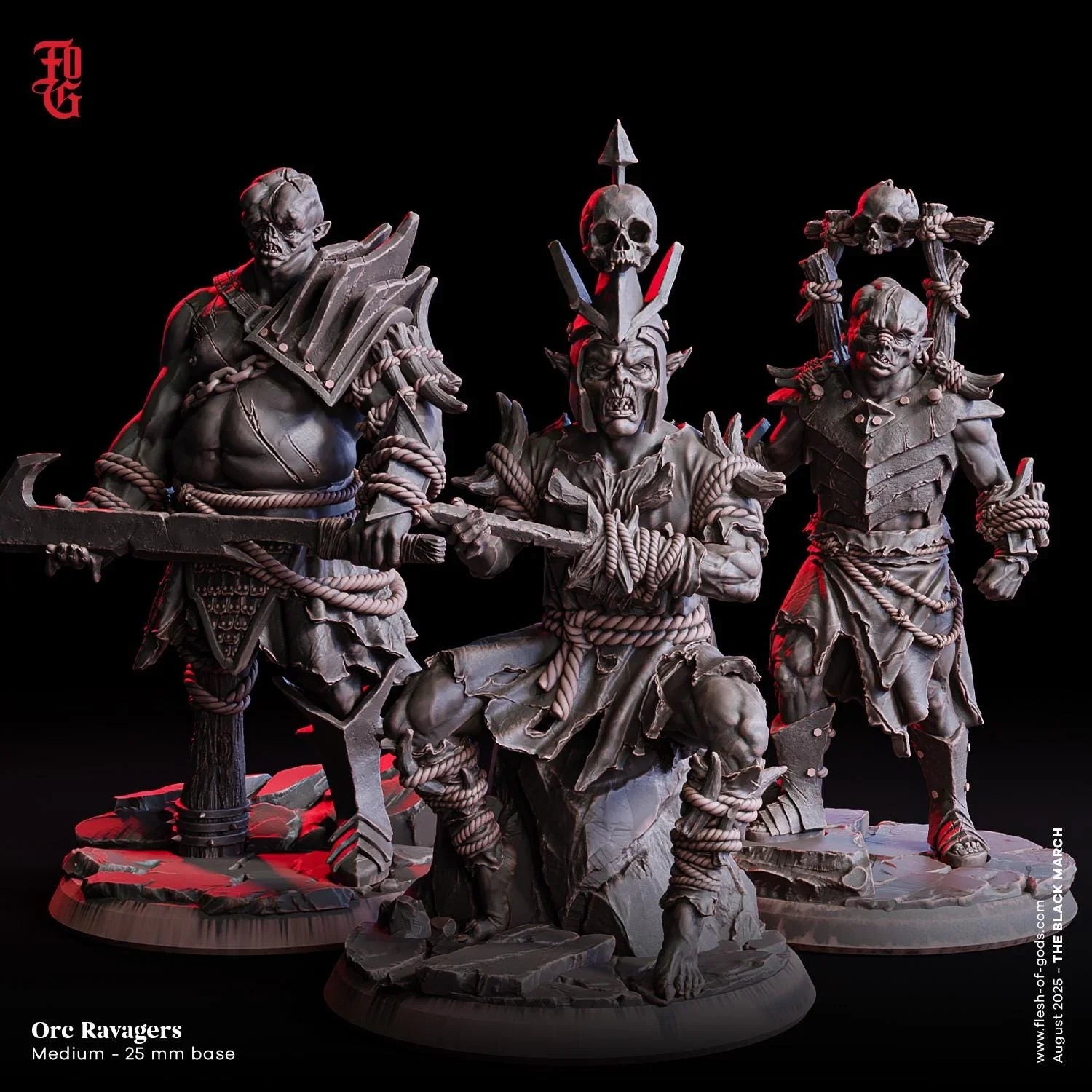 Orc Ravager Raider | Medium Orc Warrior Monster Figurine | 32mm Scale - Plague Miniatures