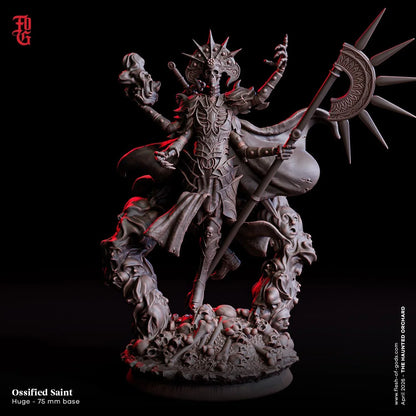Ossified Saint Miniature Undead Celestial Skeleton Monster Miniature | 75mm Base - Plague Miniatures