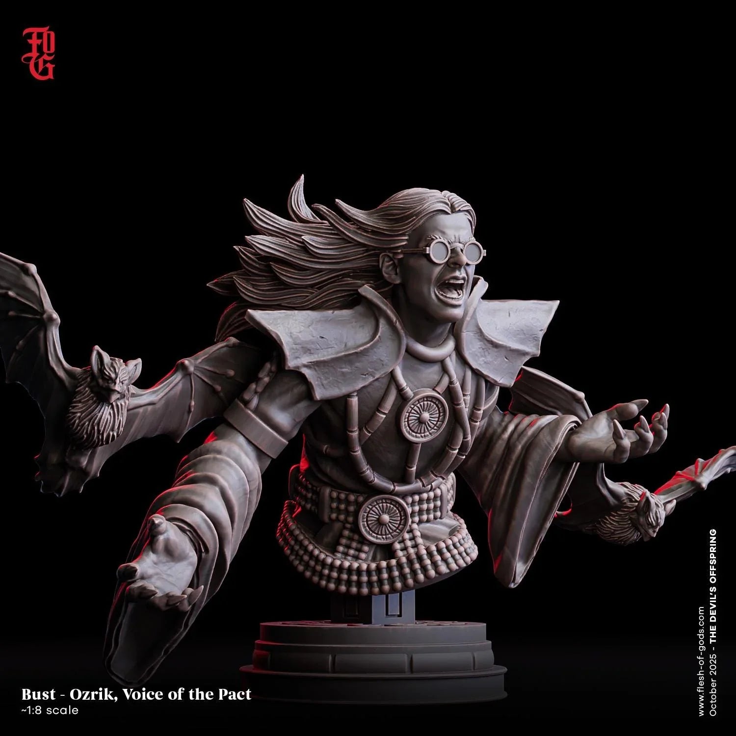 Ozrik, Voice of the Pact Miniature | Human Vampire Warlock Spellcaster Figurine | 32mm Scale or 75mm Scale - Plague Miniatures