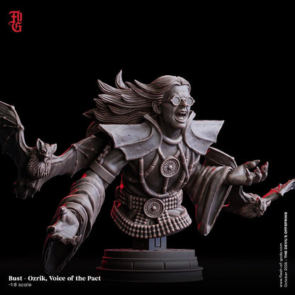 Ozrik, Voice of the Past Resin Bust Statue | Vampire Warlock Dark Priest Decor - Plague Miniatures