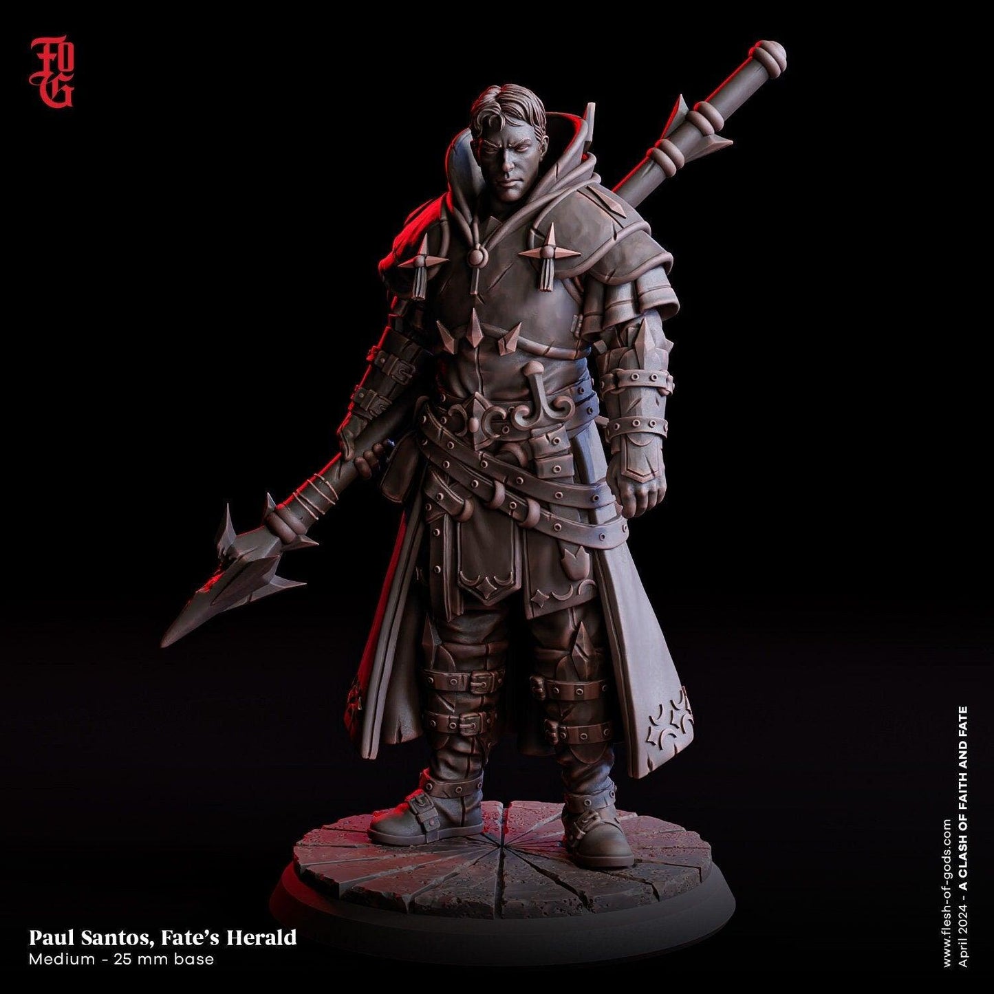 Paul Santos Bust | Fate's Herald Human Cleric Resin Statue - Plague Miniatures