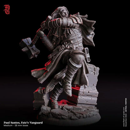 Paul Santos, Fate's Vanguard Miniature | Human Cleric Figurine | 32mm Scale or 75mm Scale - Plague Miniatures