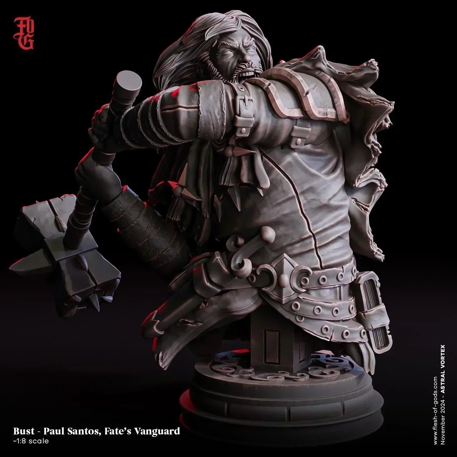 Paul Santos, Fate's Vanguard Miniature | Human Cleric Figurine | 32mm Scale or 75mm Scale - Plague Miniatures