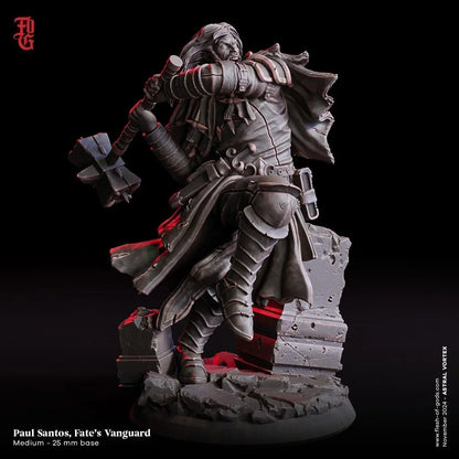 Paul Santos, Fate's Vanguard Resin Bust Statue | Human Cleric Healer Decor - Plague Miniatures