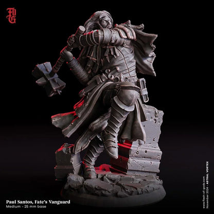 Paul Santos, Fate's Vanguard Resin Bust Statue | Human Cleric Healer Decor - Plague Miniatures