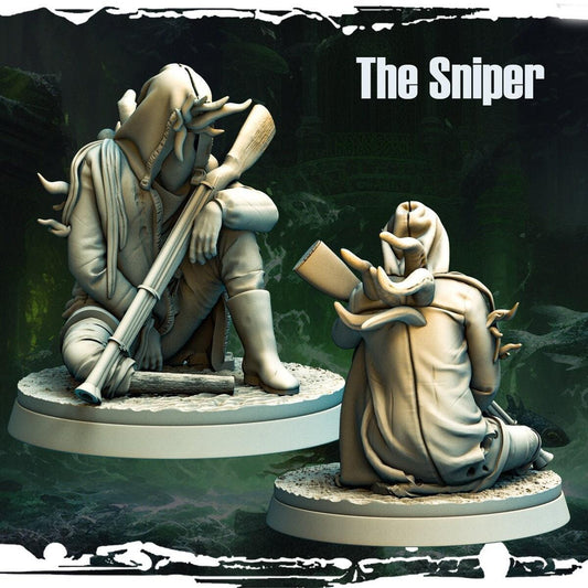 Pirate Sniper, Cthulhu Aberration Miniature | Monster Figure in 3 Poses | 32mm Scale - Plague Miniatures