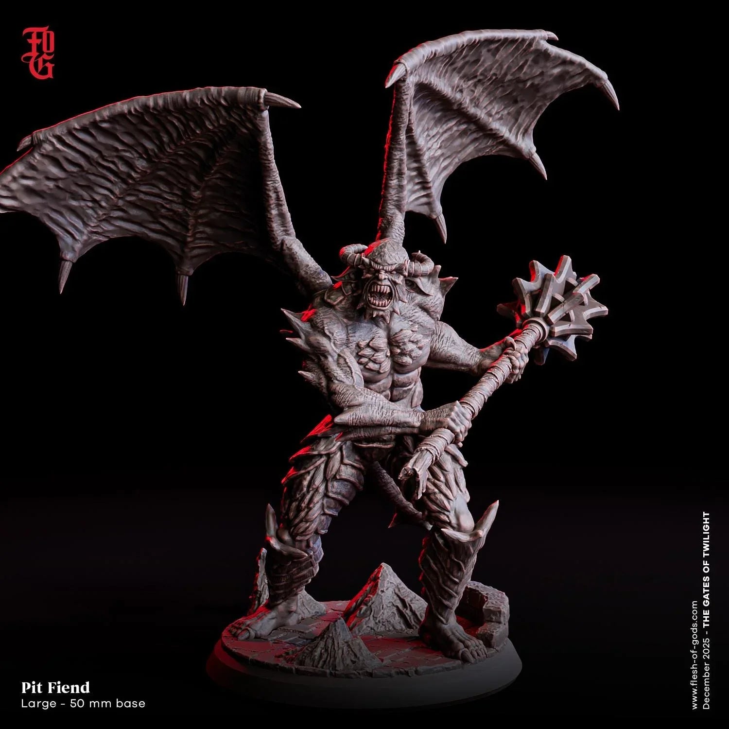 Pit Fiend Undead Miniature | Large Orc Devil Demon Monster Figurine | 50mm Base - Plague Miniatures