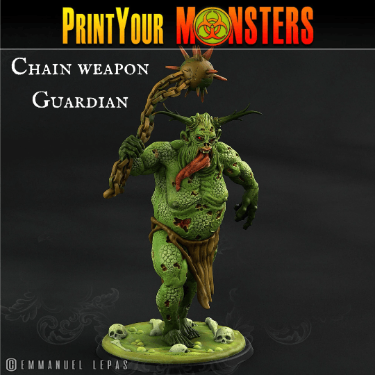 Plague Guardian Miniature with Chain Weapon | Malevolent Warden Monster for DnD 5e - Plague Miniatures