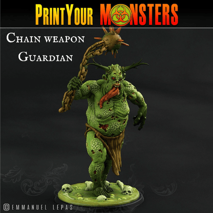 Plague Guardian Miniature with Chain Weapon | Malevolent Warden Monster for DnD 5e - Plague Miniatures