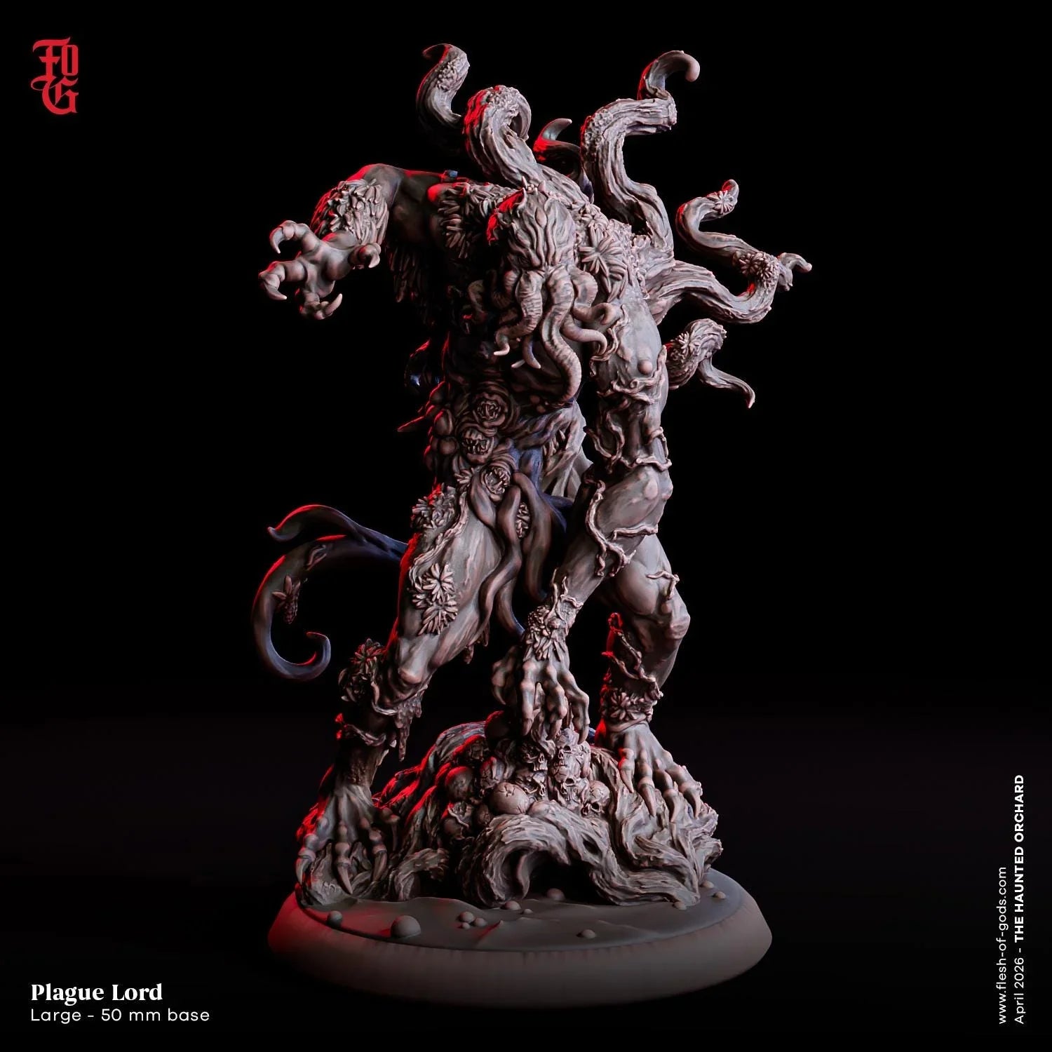 Plague Lord Miniature | Large Undead Plant Monstrosity Living Terrain Figurine | 50mm Base - Plague Miniatures