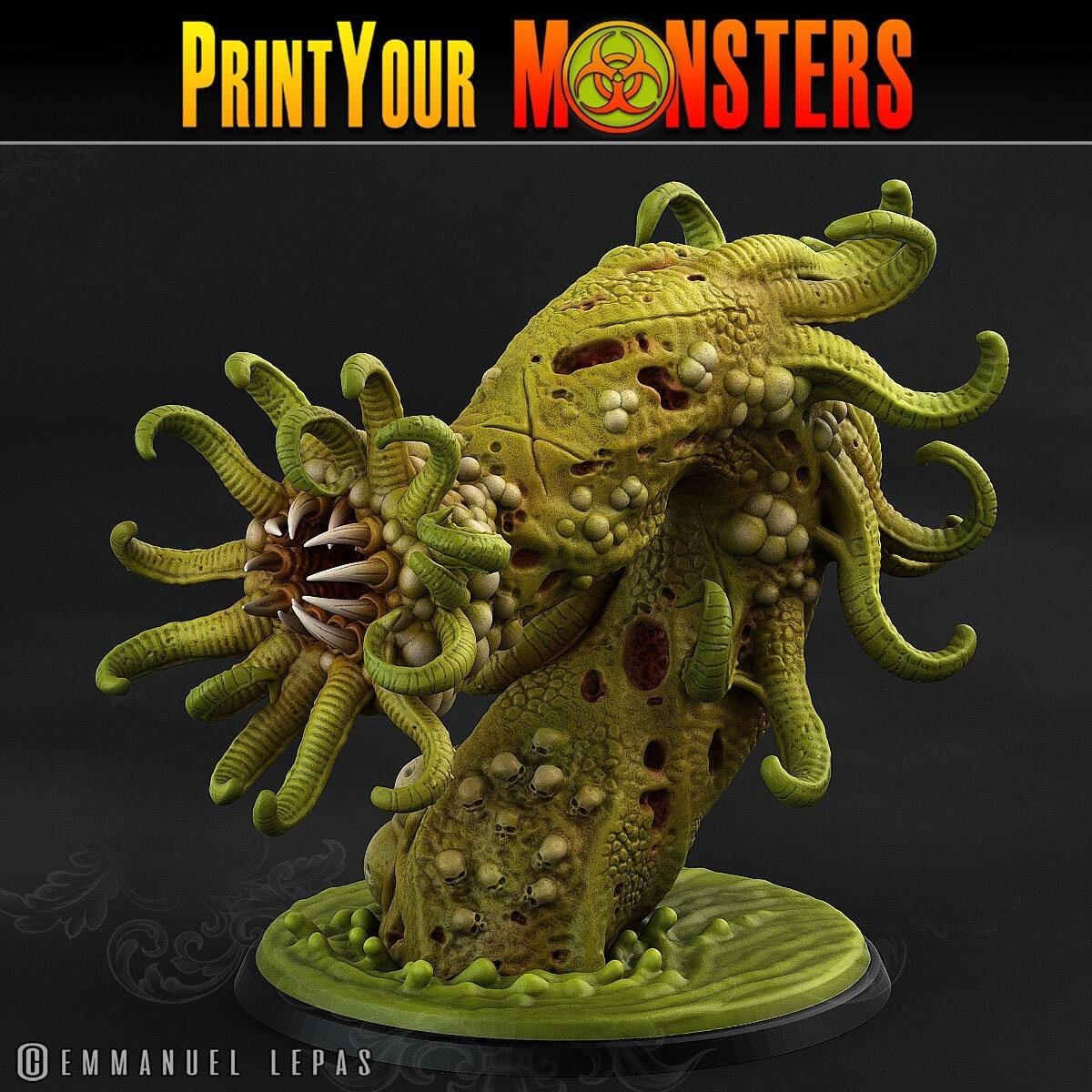 Plague Worm Miniatures Monster Miniature | Print Your Monsters | Tabletop gaming | DnD Miniature | Dungeons and Dragons, dnd 5e worm miniature - Plague Miniatures shop for DnD Miniatures