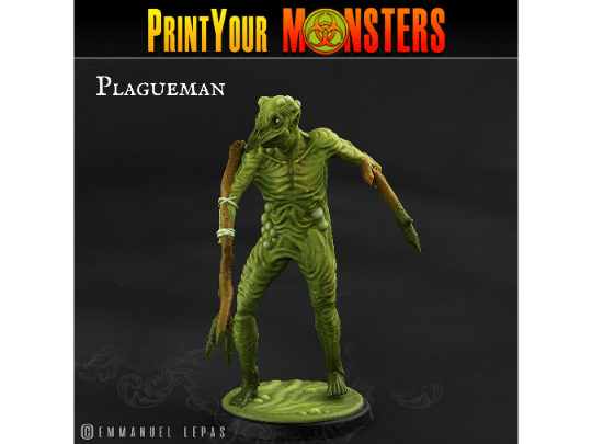 Plagueman in Attack Stance Miniature | Bizarre Aberration for DnD 5e - Plague Miniatures