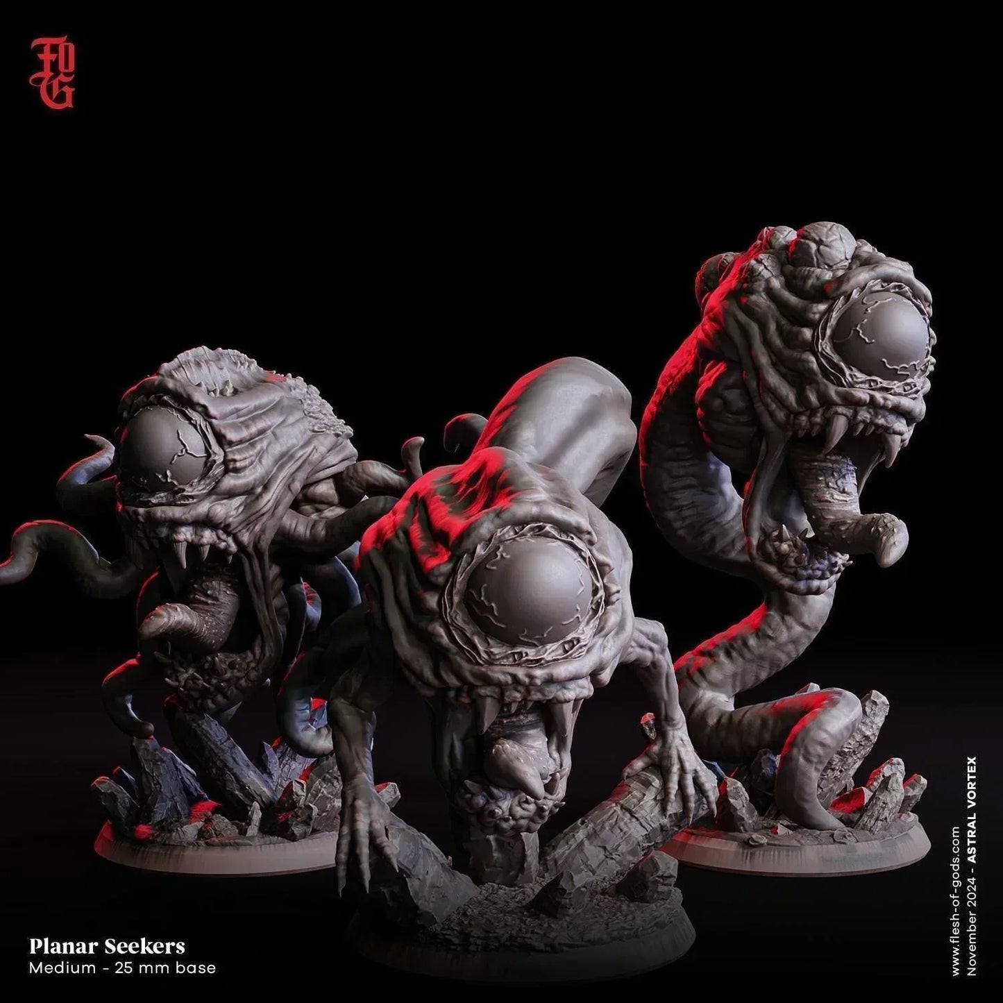 Planar Seeker Miniature | Alien Horror Monster Figurine | 32mm Scale - Plague Miniatures