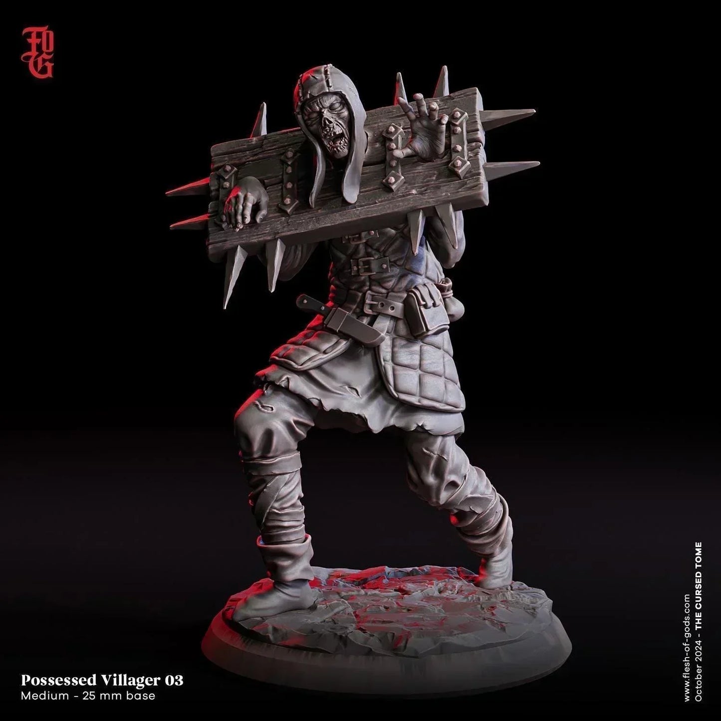Possessed Villager Miniature | Undead Warrior Monster Figurines (3 Poses) | 32mm Scale - Plague Miniatures