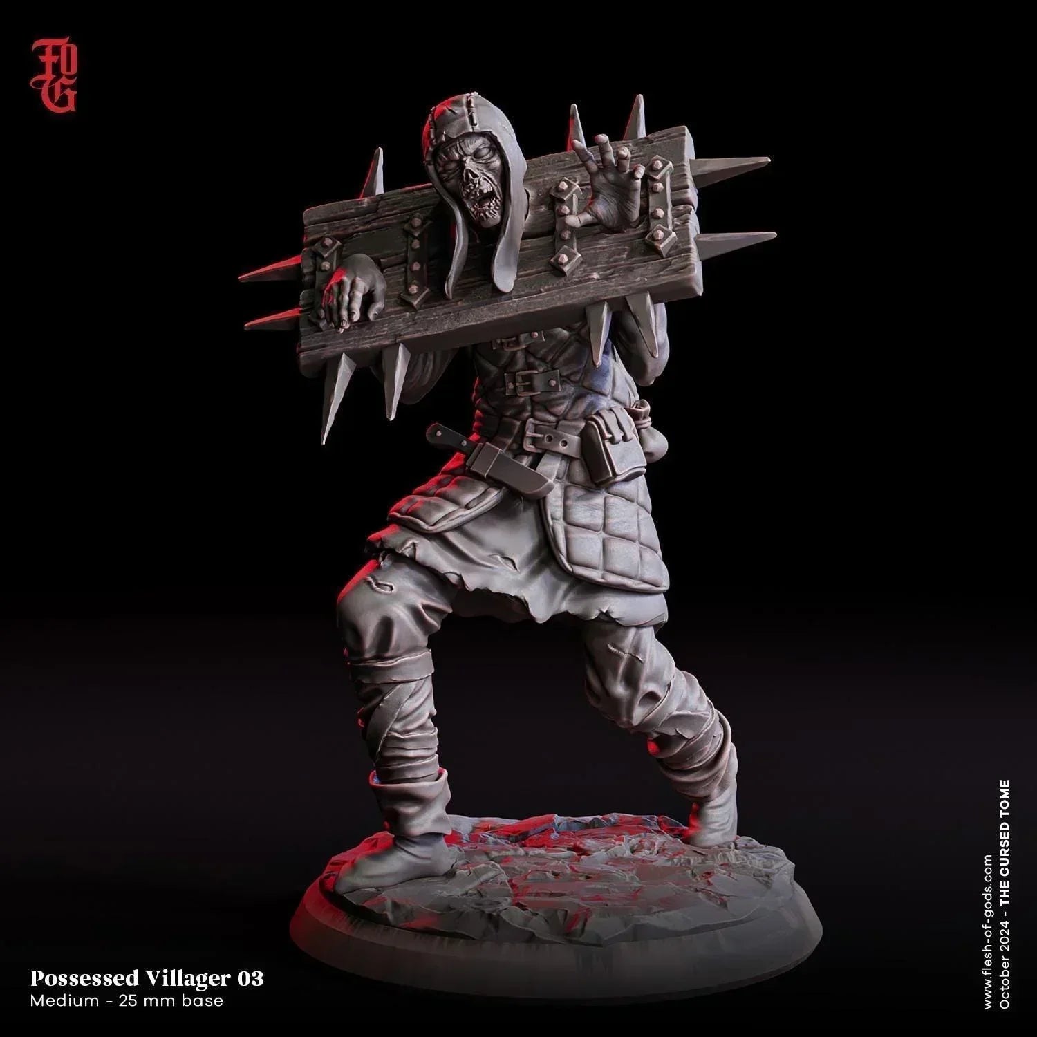 Possessed Villager Miniature | Undead Warrior Monster Figurines (3 Poses) | 32mm Scale - Plague Miniatures