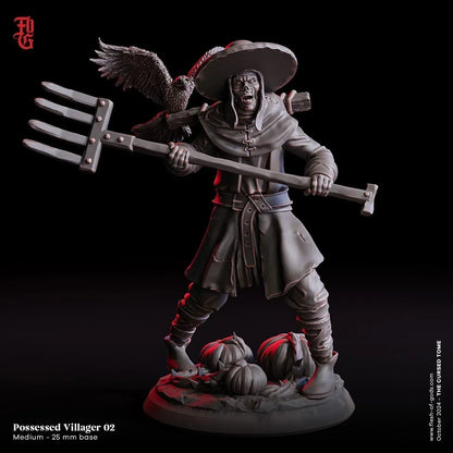 Possessed Villager Miniature | Undead Warrior Monster Figurines (3 Poses) | 32mm Scale - Plague Miniatures