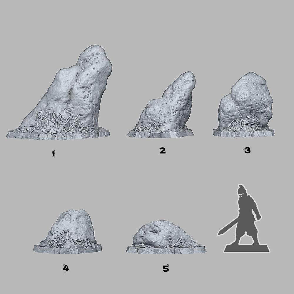 Prairie Natural Stone Miniatures | Rock Terrain for Tabletop Games | 28mm or 32mm Scale - Plague Miniatures