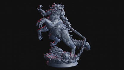 Demonity's Gatekeeper Miniature | Infernal Guardian Figure | 75mm Base
