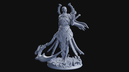 Lythra, Herald of Shadows Miniature | Female Shadowmancer Spellcaster Figurine | 32mm Scale or 75mm Scale