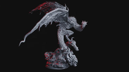 Phantom Dragon Miniature | Ethereal Undead Monster for Tabletop Adventures | 50mm Base
