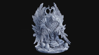 Lady Umbravon, Vulture Queen Miniature | Majestic Large Flying Beast for D&D | 50mm Base