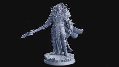 Keldorn, Sun's Vanguard Paladin Miniature | Dungeons and Dragons 5e | 32mm Scale or 75mm Scale