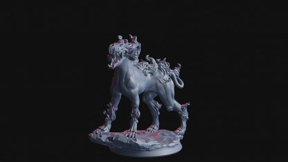 Infernal Hell Hound Miniature Set | Fiery Beasts for D&D & RPGs | 32mm Scale