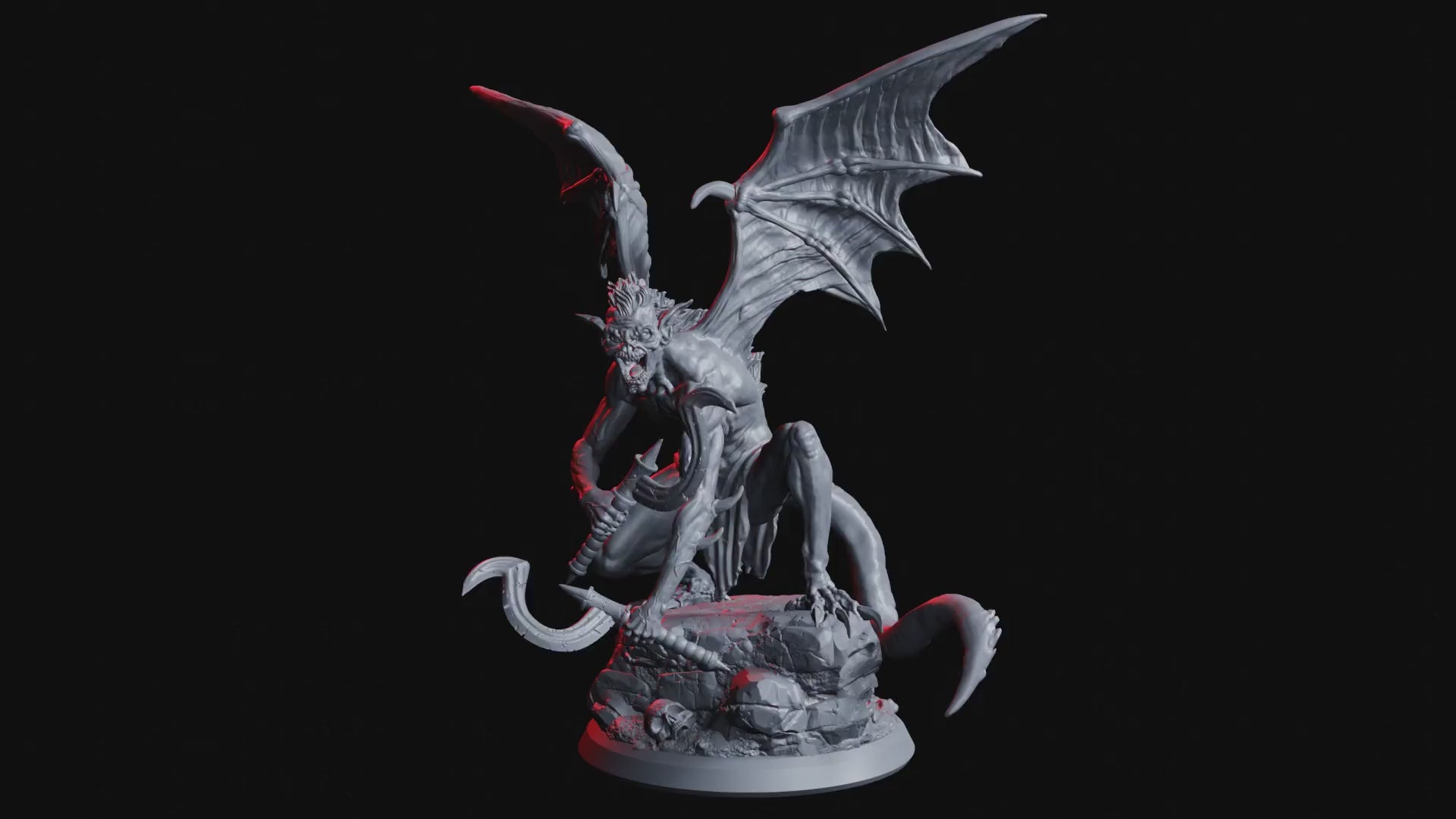 Duel Blade Garganoid Miniature | Gargoyle Figurine for DnD