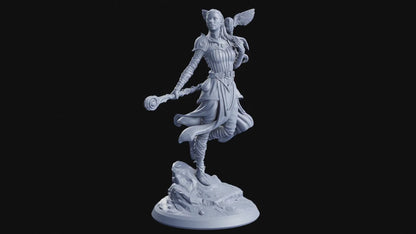 Aurae, Elf Astral Cleric Miniature | DnD Spellcaster Healer Figure | 32mm Scale