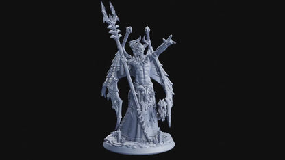 Archdevil Memphistir Large Demon Sorcerer Miniature | Malevolent Fiend for Tabletop RPGs | 50mm base