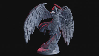Heretic Aasimar Miniature | Fallen Angel Figure for D&D & RPGs | 32mm Scale or 75mm Scale