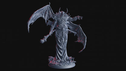 Lord of Undeath Demonic Miniature | Malevolent Figure for Tabletop RPGs | 75mm Base