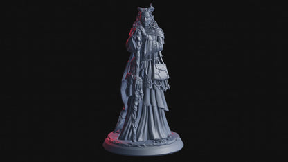 Prana, Abyssal Druid Miniature | Half-Demon Sorcerer | 32mm Scale or 75mm Scale