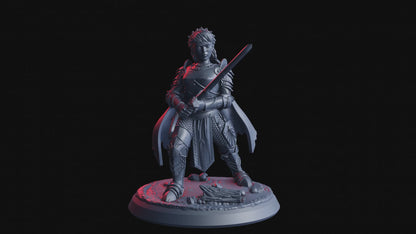 Tansy, Oath of the Ancients Halfling Paladin Miniature | Courageous Defender Figurine | 32mm Scale and 75mm Scale