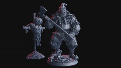 Doom the Jester Miniature | Nightmare Fools Monster Miniature | 32mm Scale and 75mm Scale