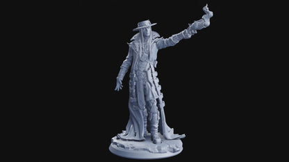 Silas Blackthorn | Gunslinging Sorcerer Outlaw Miniature for Wild West Adventures | 32mm Scale or 75mm Scale