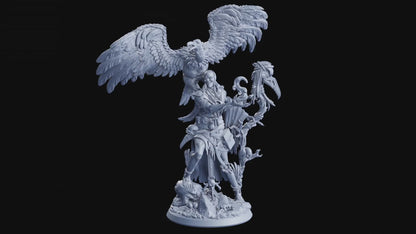 Vulture Coven Witch Miniature | Mystical Wild West Tabletop Collectible | 32mm Scale